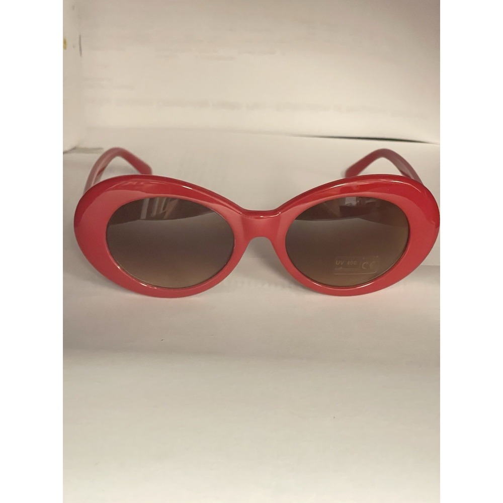 Vintage Bold Round Cat Eye Solid Red - image 1